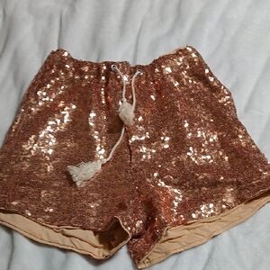 Sparkling High Waist Sequin Shorts
